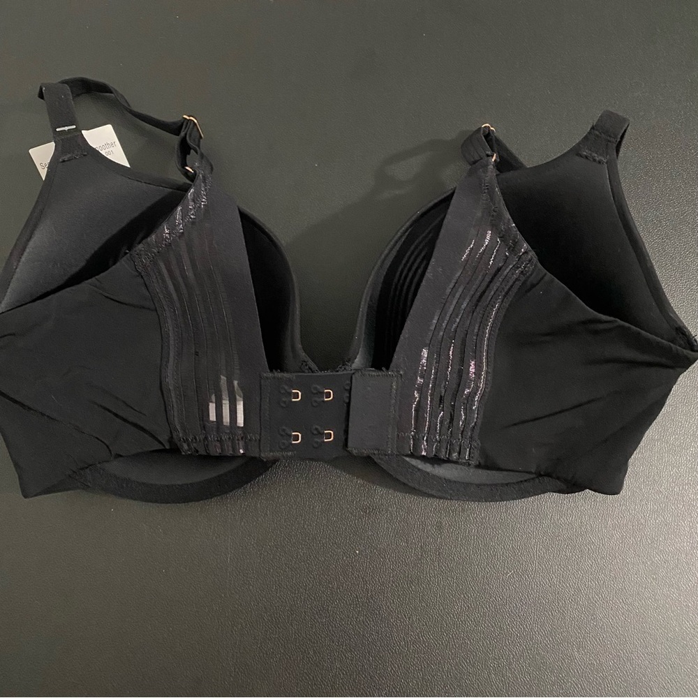 Le Mystere New T Shirt Bra Back Smoother Underwire Second Skin Black Size 32F - Picture 8 of 13